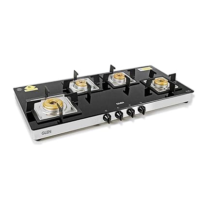 Buy Glen 4 Burner Glass Cooktop 1049 Sq Gt Forged Brass Burners