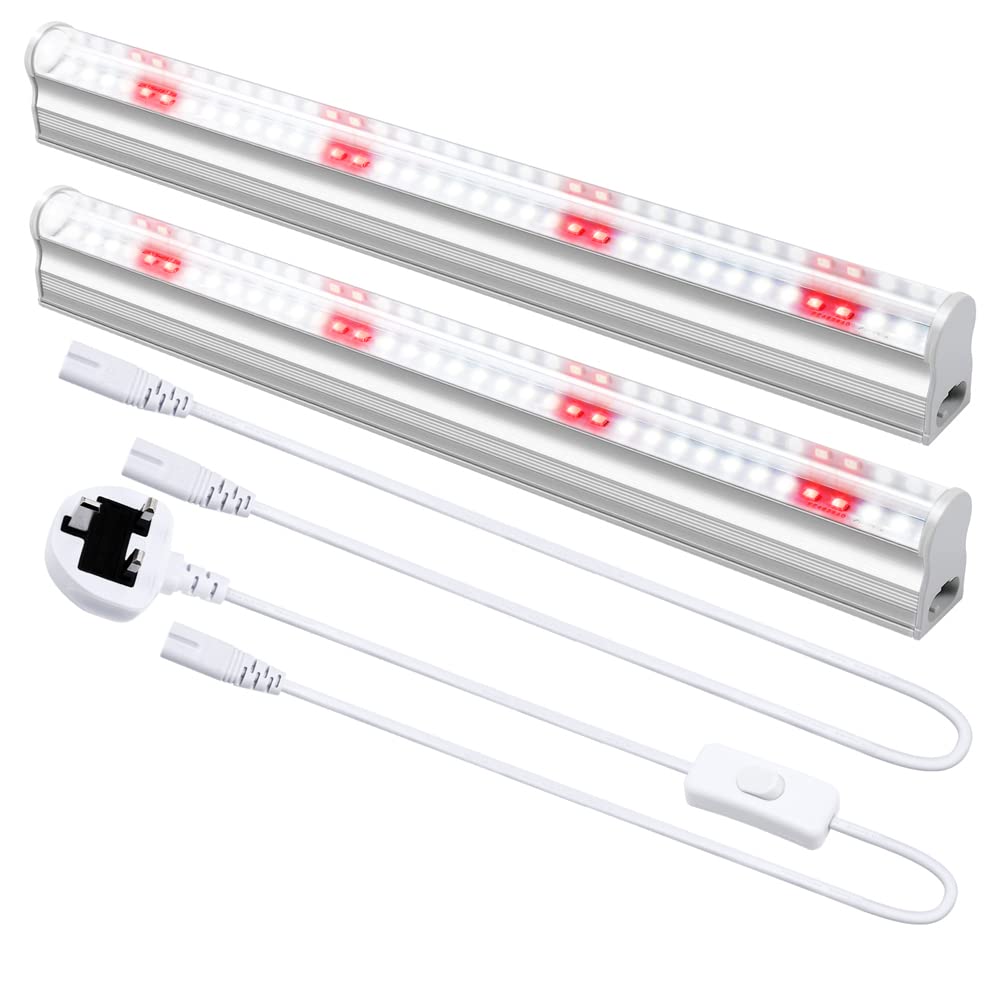 Tekmelau Led Grow Light Bar for Indoor Plants, Sunlight White Plant Growing Lamp for Succulent Cactus Table House Office Greenhouse Plant Grow Shelf with ON/Off Switch