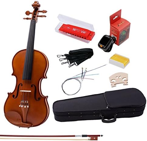 Full Size Violin Outfit Music 4/4 Handcrafted Natural Acoustic ViolinSet- Matte Antique
