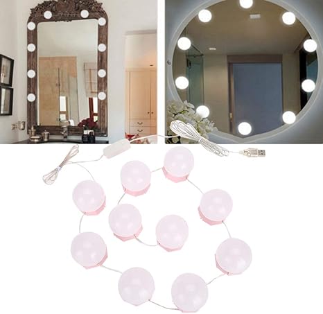 luces led para espejo kit de luz de espejo para las bombillas de espejo antes del maquillaje espejo con brillo ajustable lampara para espejo