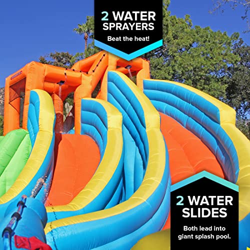 Sportspower Twin Peaks Splash and Slide with Water Cannons and Climbing