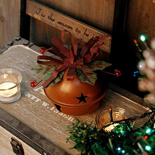 Metal Rustic Red Holiday Jingle Bell Christmas Decor Christmas Tree Decor (Small) - Thumbnail 2