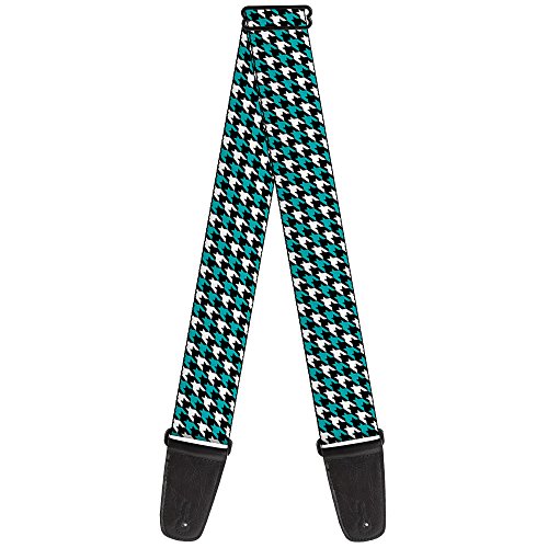Buckle-Down GS-W30879 "Houndstooth Black/White/Turquoise" Guitar Strap