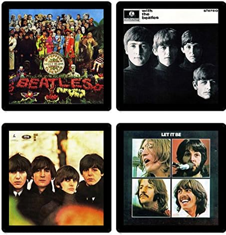 The Beatles Collectible Coaster Gift Set #1 - (4) Different Album Covers Reproduced Onto Soft Coasters