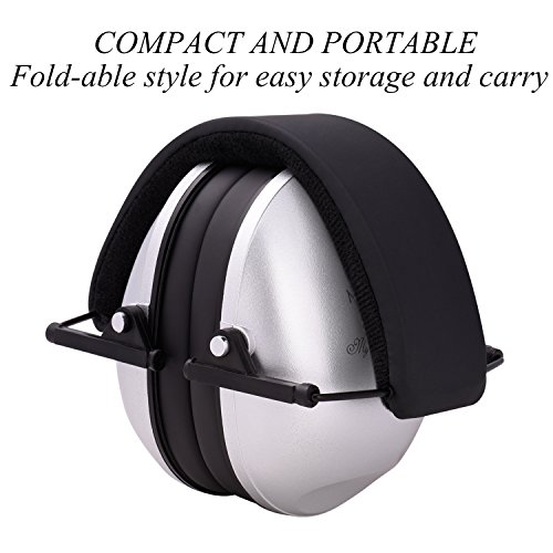 Sound Kids Earmuffs Hearing Protectors - Adjustable Headband Ear Defenders for Children Infants from 3 Months to 12 Years, Silver