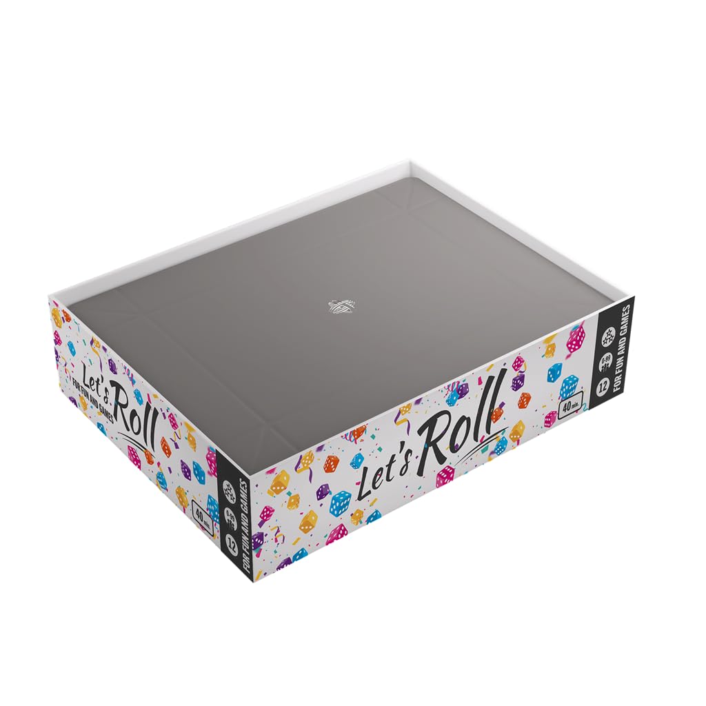 Magnetic Dice Tray - Take Control of Your Roll! Compact and Versatile Dice Tray for Tabletop Games and Board Games, Rectangular Shape, Black/Gray Color, Made by Gamegenic