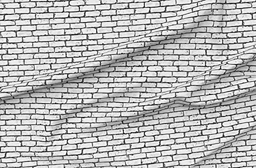 Spoonflower Fabric Faux Brick Construction Wall on Cotton Poplin at Amazon