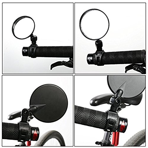 Do4U Bike Mirrors, 2pcs Bicycle Cycling Rear View Mirrors Adjustable Rotatable Handlebar Mounted Glass Convex Mirror for Mountain Road Bike (2pcs)