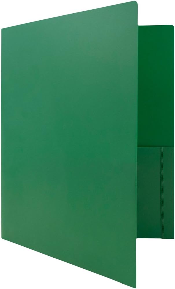 JAM PAPER Heavy Duty Plastic 2 Pocket School Folders - Assorted Primary Colors - 6/Pack : Office Products