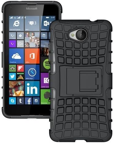 Microsoft Lumia 650 - Premium Quality Shockproof Defender Plastic Hard Back Case Cover + Free Clear Screen Protector + Polishing Cloth