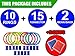Hopscotch Ring Game - 13 inch - Best Outside Toys to Play for Boys Girls and Kids. 10 Pieces Multi-Colored Plastic Rings and 15 Connectors. Fun Indoor, Outdoor, Summer, Beach, Church, School (1 Set)