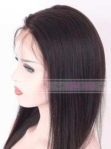 Tripal Hairs Glueless Lace Front Wigs with Baby Hair Medium Cap 130% Density Light yaki Human Hair Wig 4# 14 Inches