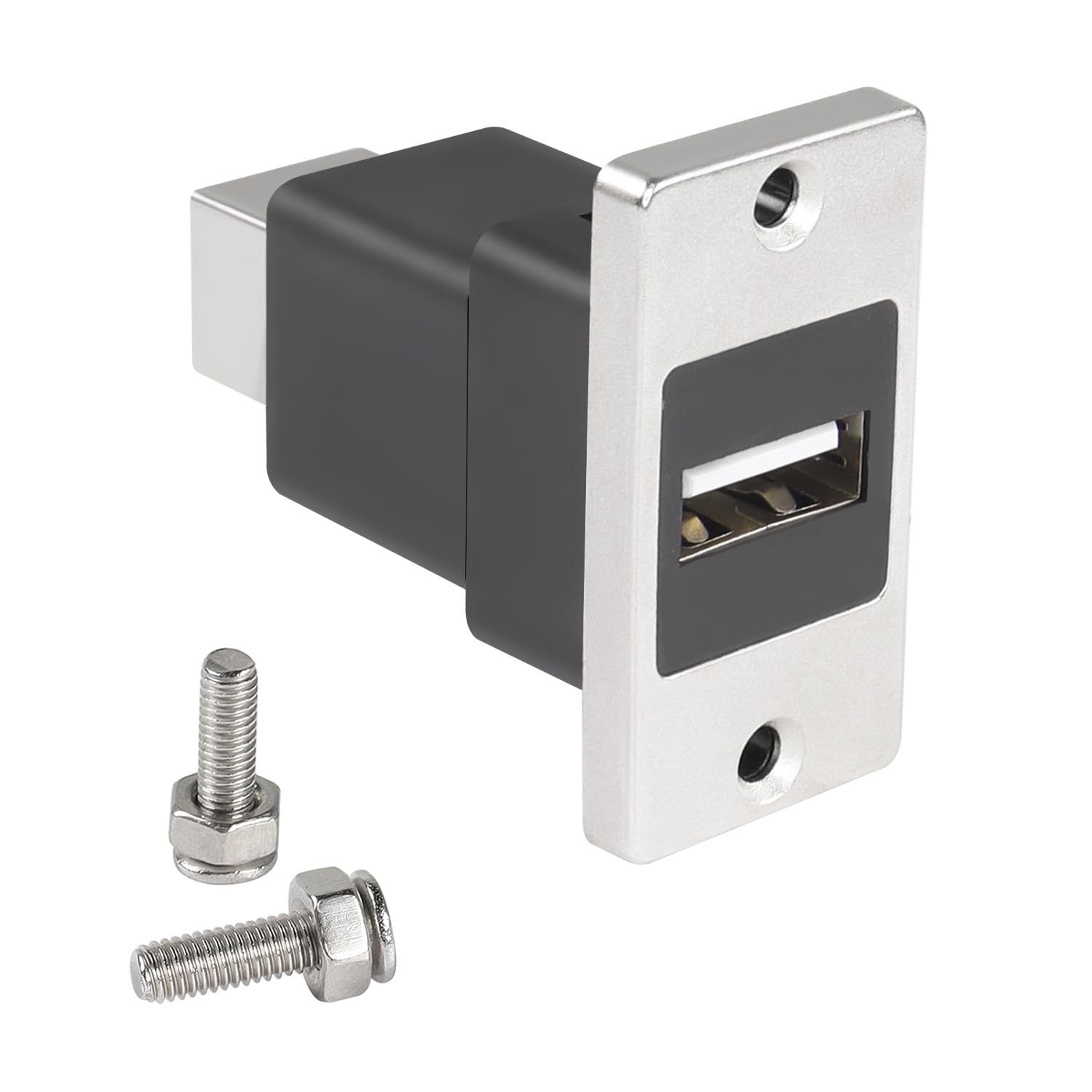 QIANRENON USB2.0 to USB B Panel Mount Print Adapter USB 2.0 Female to USB B Female Rectangular Connector Printer Socket, Mounting on Desktop, Equipment Board, for Printer Scanner Faxe Hard Drive