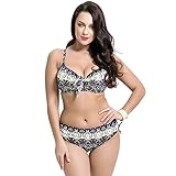 Runbox Women's Push up Beachwear Retro Print Patterns Bikini Bathing Suit