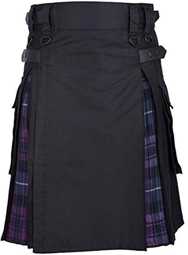 SoeHir Mens Vintage Kilt Scotland Gothic Fashion Kendo Pocket Skirts Pants