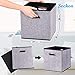 Storage Cube Box Container [4-Pack] Collapsible Linen Storage Bin Organizer Cabinet Shelf Container with Handles for Living Room Office