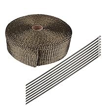 Envoltura de calor de la fibra de vidrio del tubo de escape de la motocicleta con los lazos inoxidables