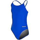 Sporti Thin Strap Girls' Athletic One-Piece Swimsuit – Multi Color Competitive Bathing Suit Swimwear for Youth Swimmers