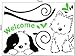 1 X Lovely Dog Animal Welcome Cartoon Children Nursery Kids Room Wall Art Murals Stickers Home Decor Decal