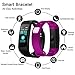 feifuns Fitness Tracker, Activity Tracker Heart Rate Blood Pressure Monitor Bluetooth Smart Wristband Bracelet, Waterproof Fitness Watch with Replacement Band for Android & IOS (Black+Purple Band)