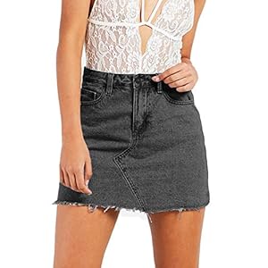 Women’s  Jean Short Mini Skirt Fringed Slim Fit www.denim.fit 2