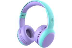 gorsun Kids Bluetooth Headphones, Over-Ear Toddler Headphones with Microphone, 85dB/94dB Volume Limited, 68H Playtime, Bluetooth 6.0, Portable Kids Wireless Headset with Cat Ears (Purple)