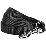 Blueberry Pet 19 Colors Durable Classic Dog Leash 5 ft x 3/4", Black, Medium, Basic Nylon Leashes for Dogs