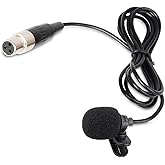 Todlinkoc Lavalier Lapel Microphone with Mini XLR Jack, Hand-Free Clip-on Lapel Mic Compatible with Wireless Mic System UHF bodypacks Voice Amplifier