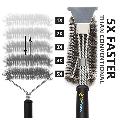 AOTOP Grill Brush and Scraper, BBQ Grill Brush Cleaner, 18'’ Stainless Steel Woven Wire 3 in 1, Barbecue Grill Cleaning Brush Kit 360° Rotation Clean Safe, Durable & Effective Barbecue Tool