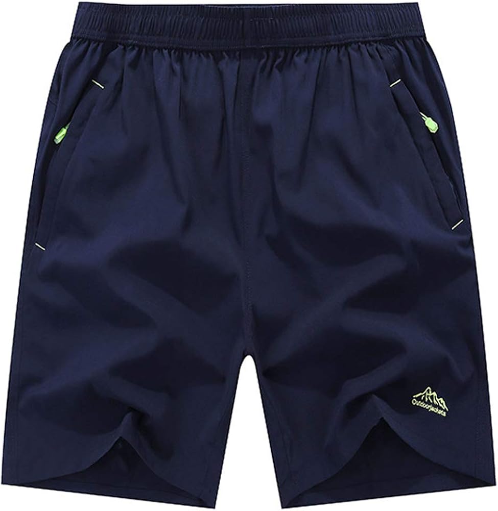 JINSHI Men's Outdoor Quick Dry Lightweight Sports Shorts Zipper Pockets : Clothing