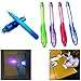 Dazzling Toys Invisible Ink Pen Disappearing Magic Pen with Built in UV Light Pack of 4 Magic Marker Spy Pen Secret Message Writer Party Favor Creative Entertainment