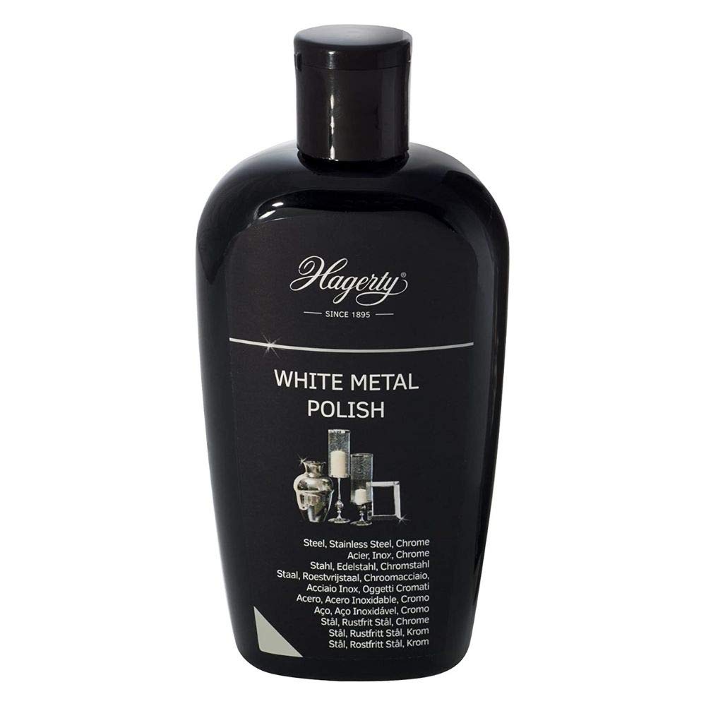 Hagerty White Metal Polish 250 ml I Efficient metal polish for steel stainless steel chrome I Stainless steel polishing cream with immediate effect for sink refrigerator oven coffee maker etc