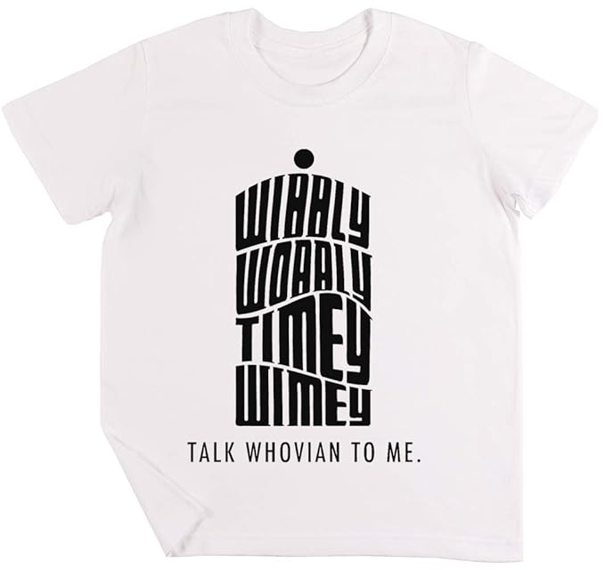 Talk Whovian to Me Kinder Jungen Mädchen Unisex T-Shirt Weiß