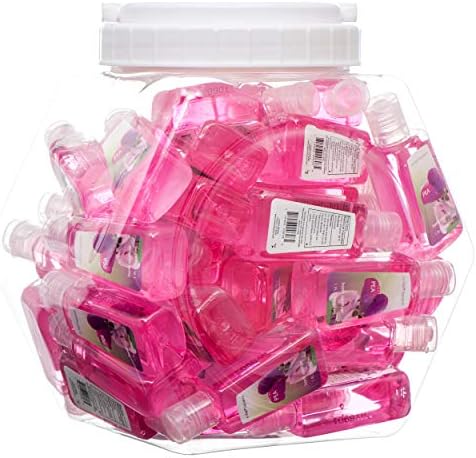 48 Individual Hand Sanitizer Bottles In a Bowl Display. Perfect Size for Baby Shower Favors, Wedding Receptions Gifts, Baptism Goody Bags.1 floz Each. (Sweet Pea)