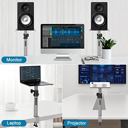 Vondynote Studio Monitor Stands Silver Desktop Speaker Stands Height