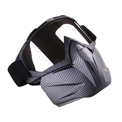 Fcoson Tactical Mask Goggles Set Removable Half Face Mask for Airsoft Paintball Shooting Motorcycle Nerf CS Snake Skin
