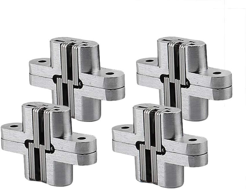 2pair (4pcs) of 13/4'' Hidden Hinges Stainless Steel Invisible Door