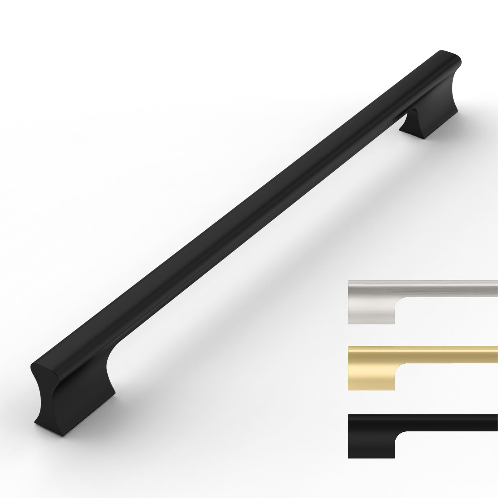 Photo 1 of 9BUILD 10 Pack Matte Black Cabinet Pulls - 10 Inch Handles for Cabinets and Wardrobes