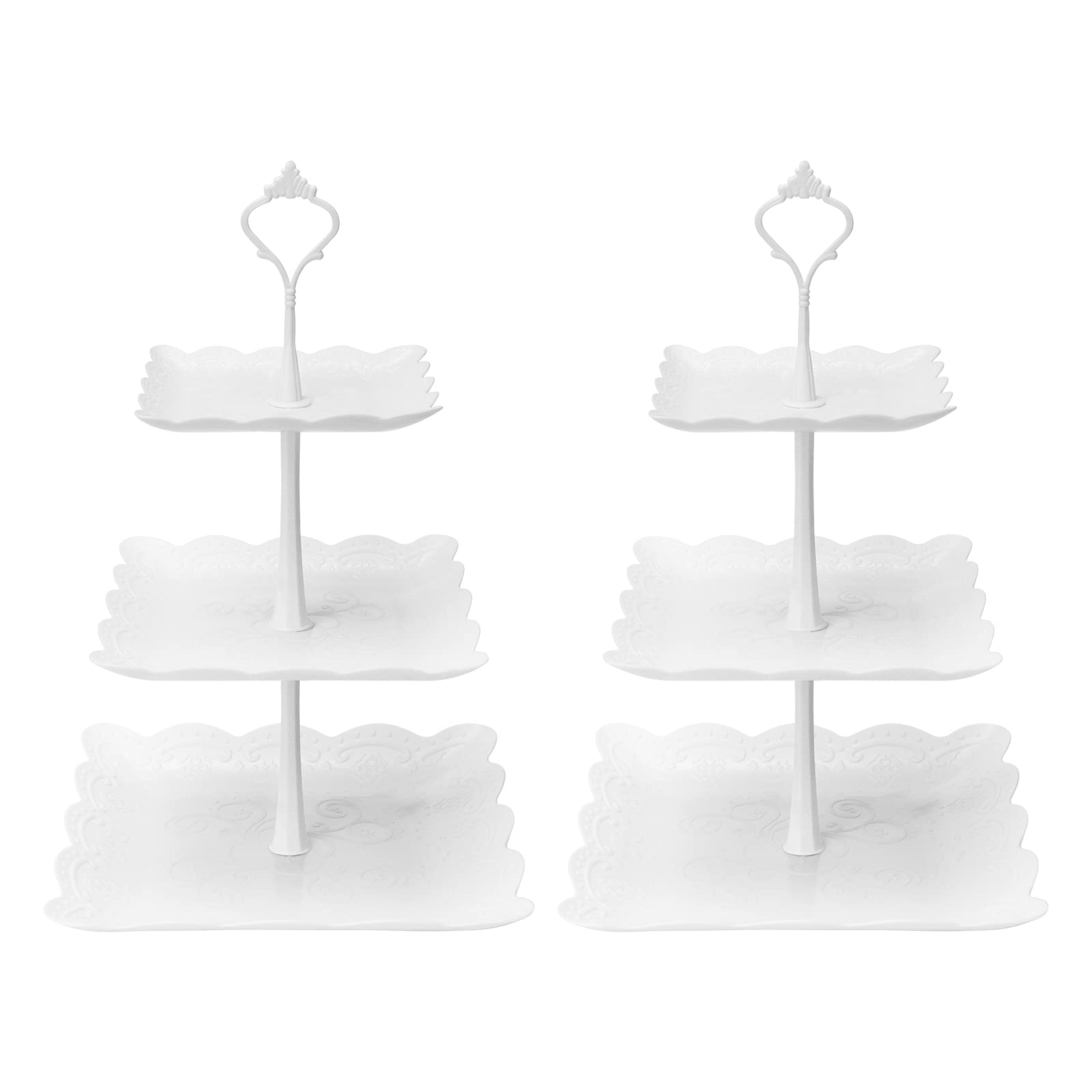 Photo 1 of ***SINGLE SET*** Coitak Plastic Cupcake Stands, 3 Tier Cupcake Stand, Dessert Tower Tray for Tea Party, Baby Shower and Wedding