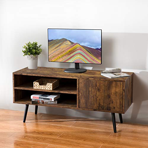Kicode TV Stand, Flat Screens Console Table with 2 Tiers Storage Shelf