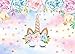 Allenjoy 7x5ft Vinyl Unicorn Theme Party Background Gold Flower Stars Sky Photography Backdrop for Children Newborn Birthday Dessert Table Decoration Banner Baby Shower Photo Studio Photobooth