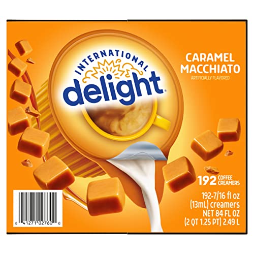 INTERNATIONAL DELIGHT COFFEE CREAMER SINGLES, CARAMEL MACCHIATO, 192 COUNT