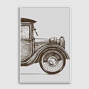 Framed Canvas Home Artwork Decoration Vehicle Canvas Wall Art for Living Room, Bedroom - 16x24 inches