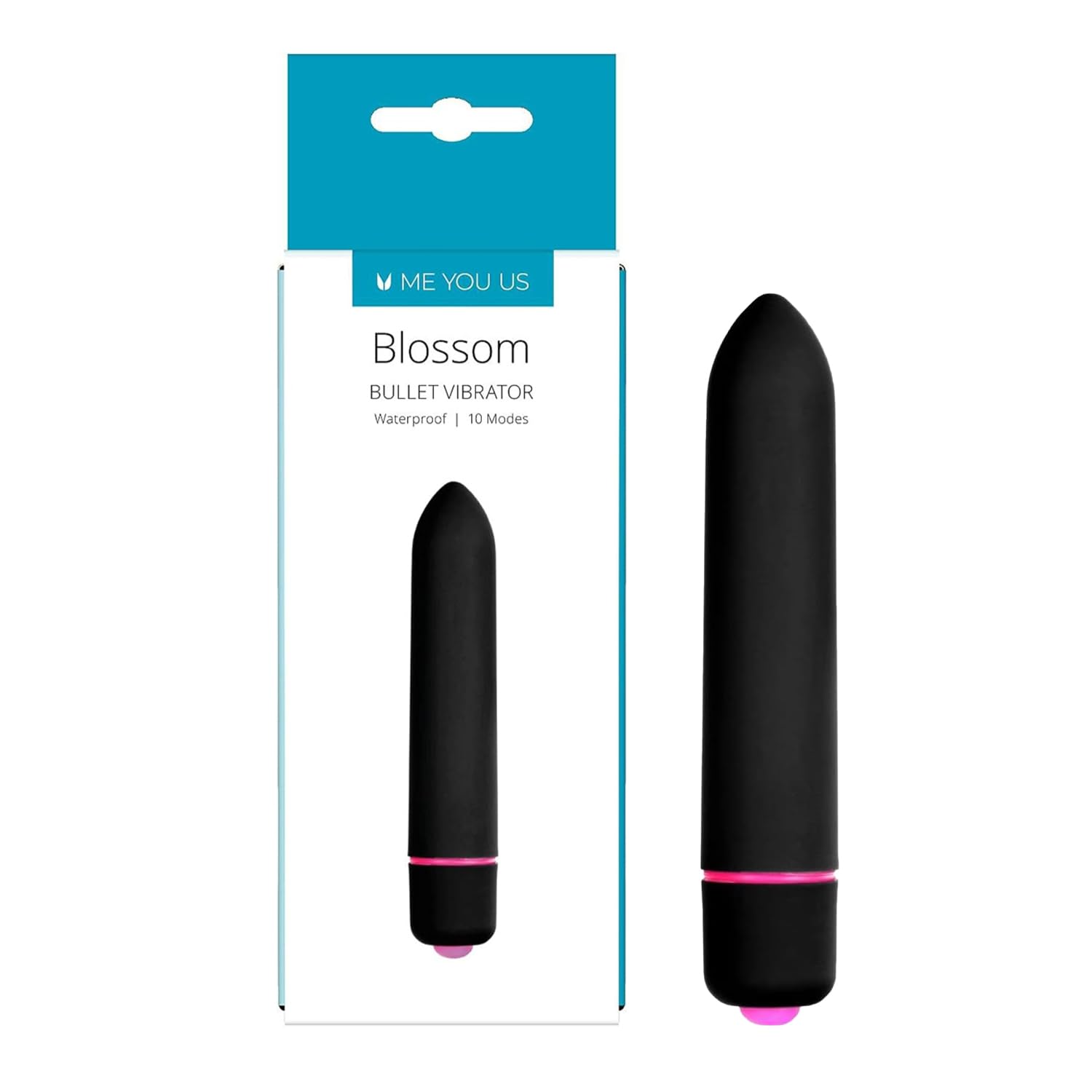 Me You Us - Blossom 10 Mode Bullet Vibrator, Black, Powerful and Versatile Mini Vibrating Bullet for Targeted Pleasure and Sensations