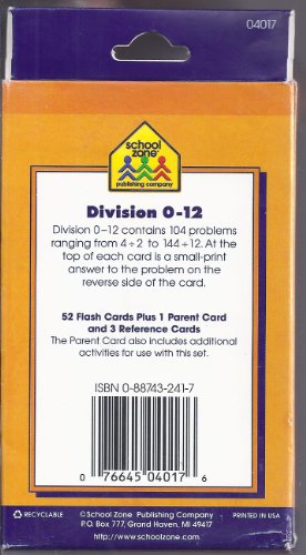 Flash Cards-Division 0-12 52/Pkg