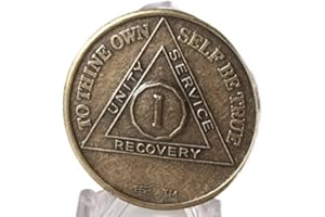 Bright Star Press 1 Year AA Antique Distressed Bronze Medallion Chip Serenity Prayer
