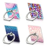 Finger Ring Stand, Amoner 360°Rotation Cell Phone Ring Stand Holder Kickstand Grip with 5 Car Mount Hooks for iPhone, Samsung, Huawei, LG, Google Nexus, HTC and More Smartphones 4 Pack