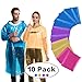 Disposable Rain Poncho Raincoat for Adults, 10 Pack - Extra Thick Emergency Rain Ponchos for Men and Women with Drawstring Hood, Reusable Family Rain Gear for Travel Disney Festivals (2019 Upgrade)