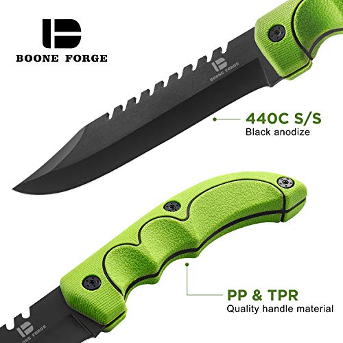 BOONE Hunting Knives Tanto Fixed Blade Knife with Sheath