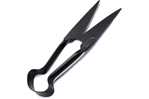 MUSKALMED Hand Shears For Sheep Shearing, Single Bow Heavy Duty Onion/sheep Shear For Alpaca, Pet Horse Dog Shearing, 6.1-inch Carbon Steel Blade, (Black Coated)